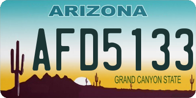 AZ license plate AFD5133