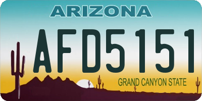 AZ license plate AFD5151