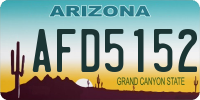 AZ license plate AFD5152