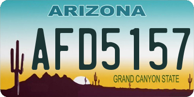 AZ license plate AFD5157