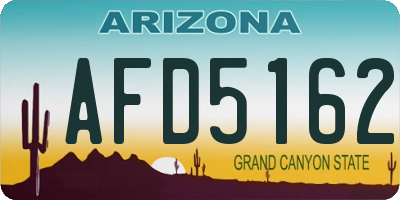 AZ license plate AFD5162