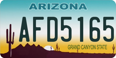 AZ license plate AFD5165