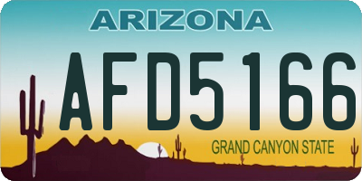 AZ license plate AFD5166