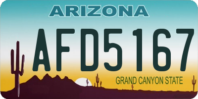 AZ license plate AFD5167