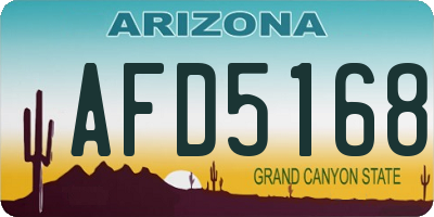 AZ license plate AFD5168