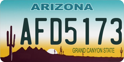 AZ license plate AFD5173