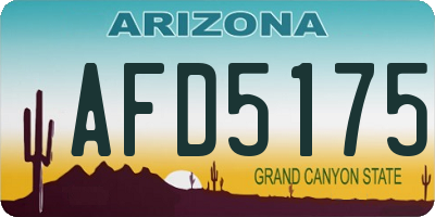 AZ license plate AFD5175