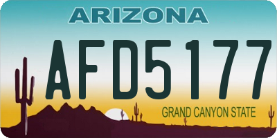 AZ license plate AFD5177
