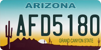 AZ license plate AFD5180