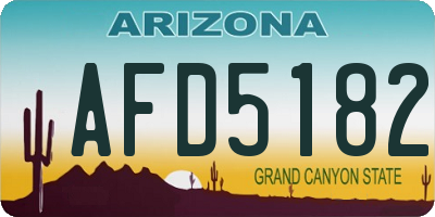 AZ license plate AFD5182