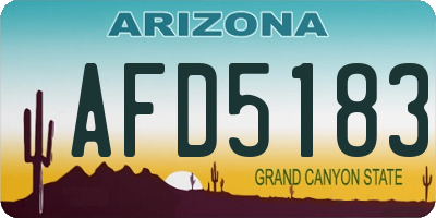 AZ license plate AFD5183