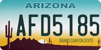 AZ license plate AFD5185