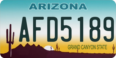 AZ license plate AFD5189