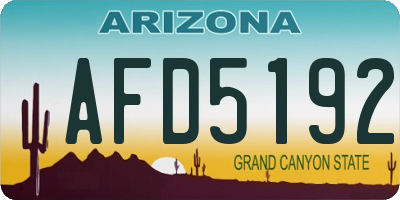 AZ license plate AFD5192