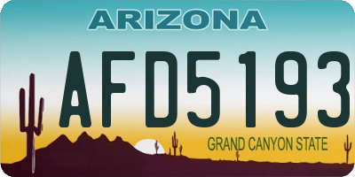AZ license plate AFD5193