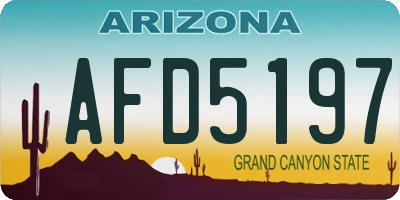 AZ license plate AFD5197