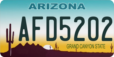AZ license plate AFD5202