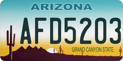 AZ license plate AFD5203