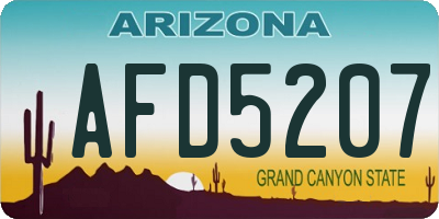 AZ license plate AFD5207