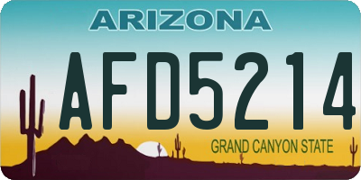 AZ license plate AFD5214