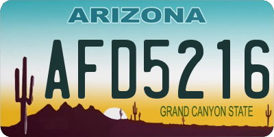 AZ license plate AFD5216