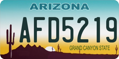AZ license plate AFD5219
