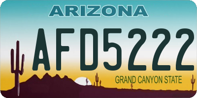 AZ license plate AFD5222