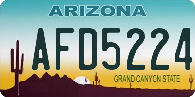 AZ license plate AFD5224