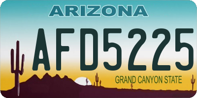 AZ license plate AFD5225