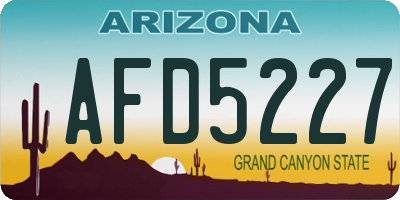 AZ license plate AFD5227
