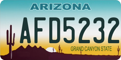 AZ license plate AFD5232