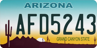 AZ license plate AFD5243