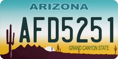 AZ license plate AFD5251