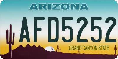 AZ license plate AFD5252