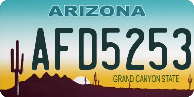 AZ license plate AFD5253