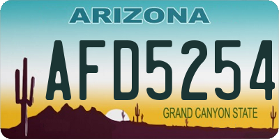 AZ license plate AFD5254