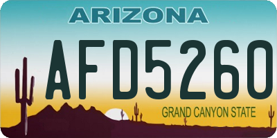 AZ license plate AFD5260