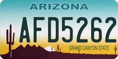AZ license plate AFD5262