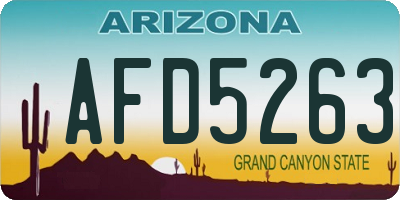 AZ license plate AFD5263