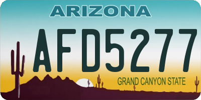 AZ license plate AFD5277
