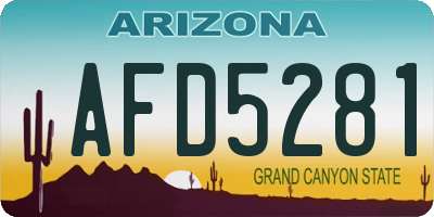 AZ license plate AFD5281