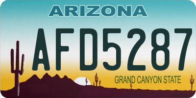 AZ license plate AFD5287