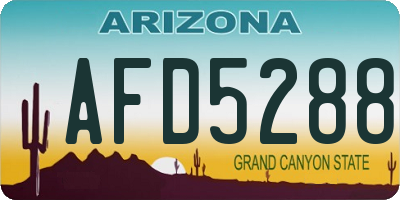 AZ license plate AFD5288