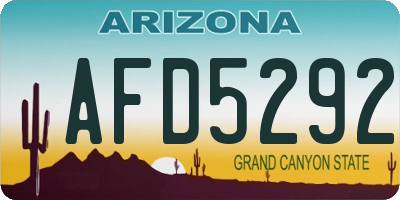 AZ license plate AFD5292