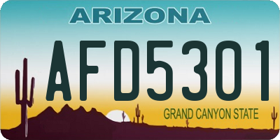 AZ license plate AFD5301