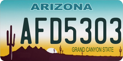 AZ license plate AFD5303