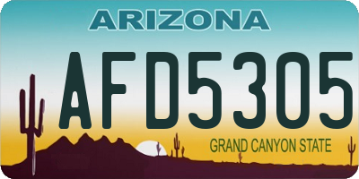 AZ license plate AFD5305