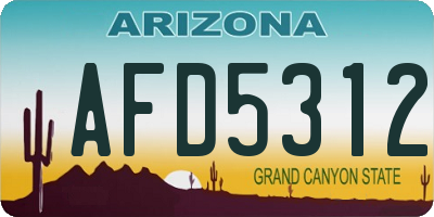 AZ license plate AFD5312