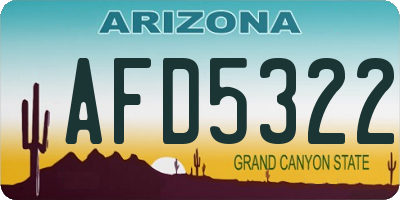 AZ license plate AFD5322