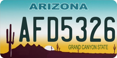 AZ license plate AFD5326